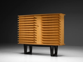 Rare Raoul Clement & R. Verot French Highboard in Sycamore storage cabinet,organizer,furniture storage