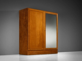 Rare Studio B.B.P.R. Wardrobe in Maple and Mirrored Glass ca. 1933 storage cabinet,organizer,furniture storage