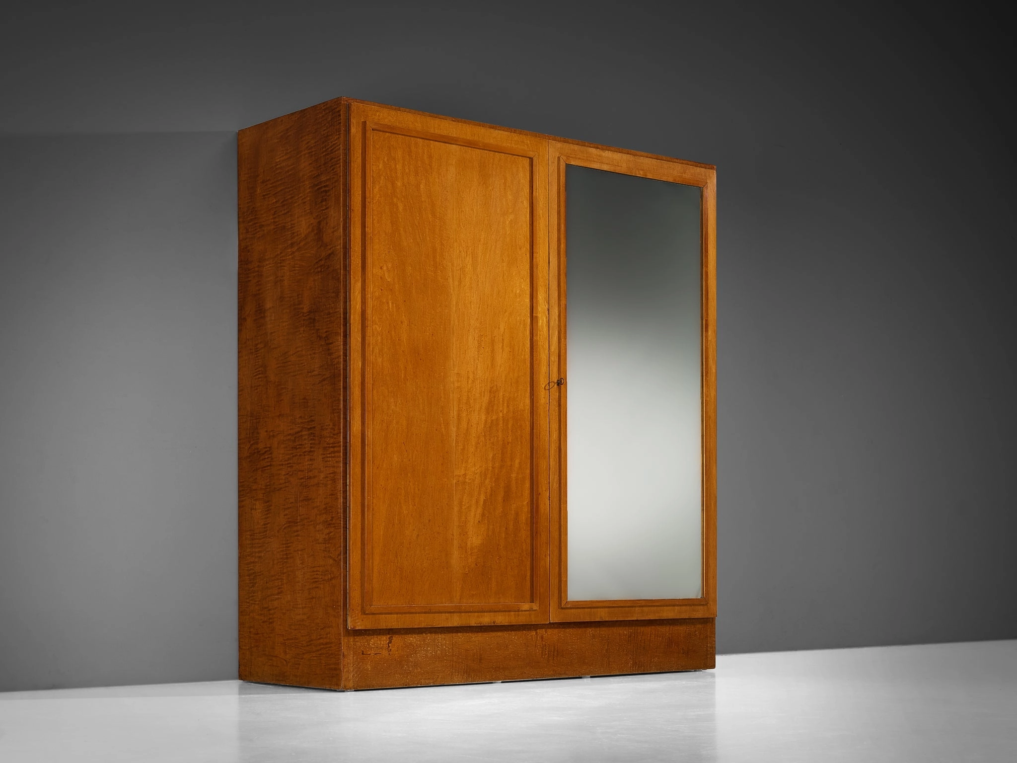 Rare Studio B.B.P.R. Wardrobe in Maple and Mirrored Glass ca. 1933 storage cabinet,organizer,furniture storage
