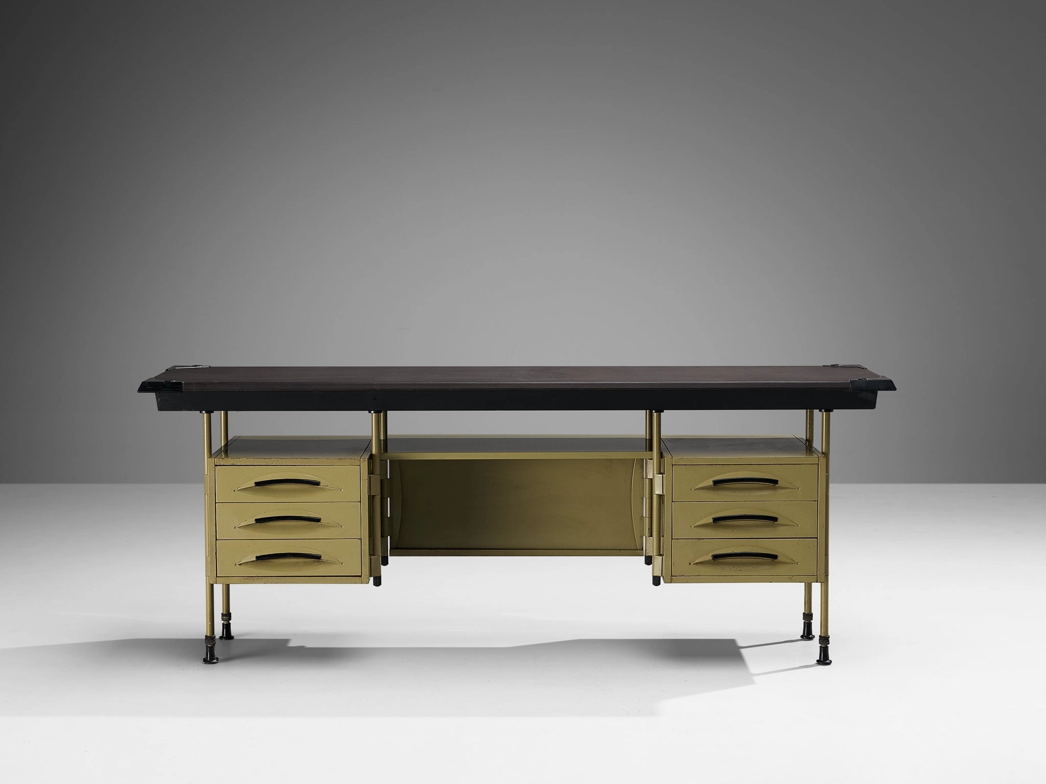 Rare Studio BBPR for Olivetti Spazio Sideboard in Green Coated Steel