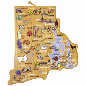 Rhode Island Cutting Board with Artwork by Fish Kiss cutting board,chopping board,kitchen tools