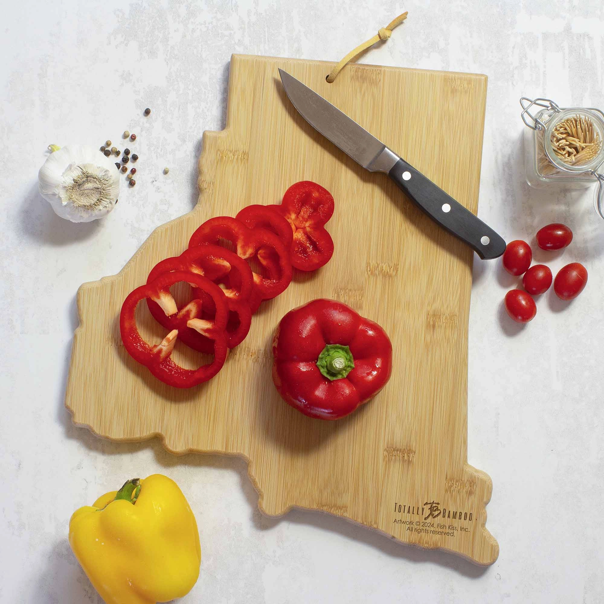 Rhode Island Cutting Board with Artwork by Fish Kiss