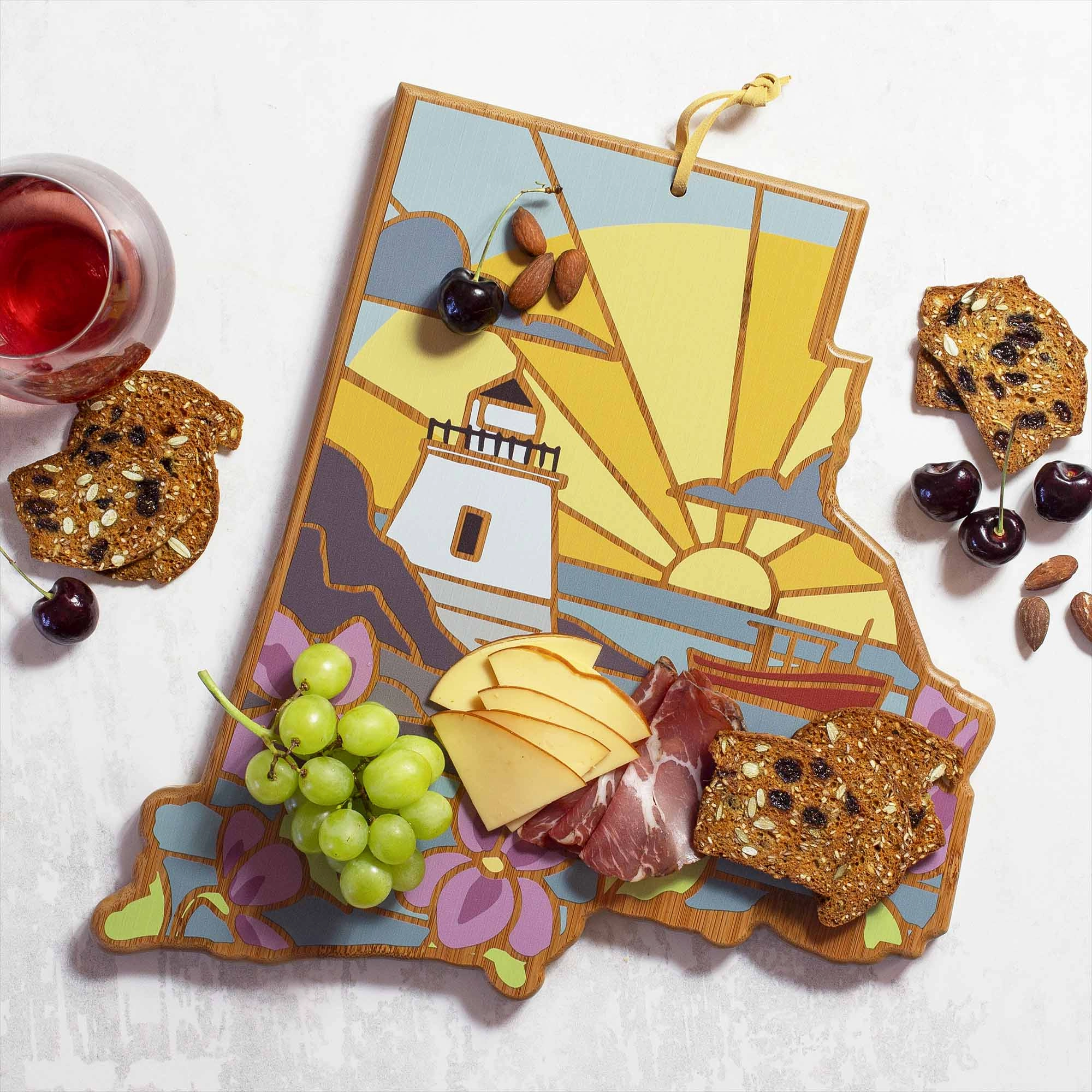 Rhode Island Cutting Board with Artwork by Summer Stokes