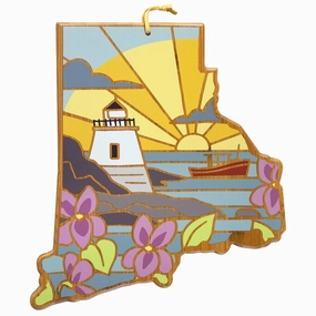Rhode Island Cutting Board with Artwork by Summer Stokes cutting board,chopping board,kitchen tools