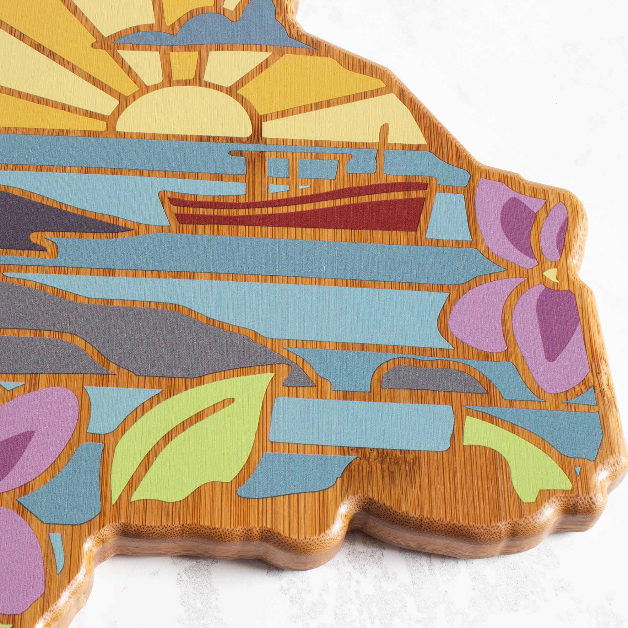 Rhode Island Cutting Board with Artwork by Summer Stokes