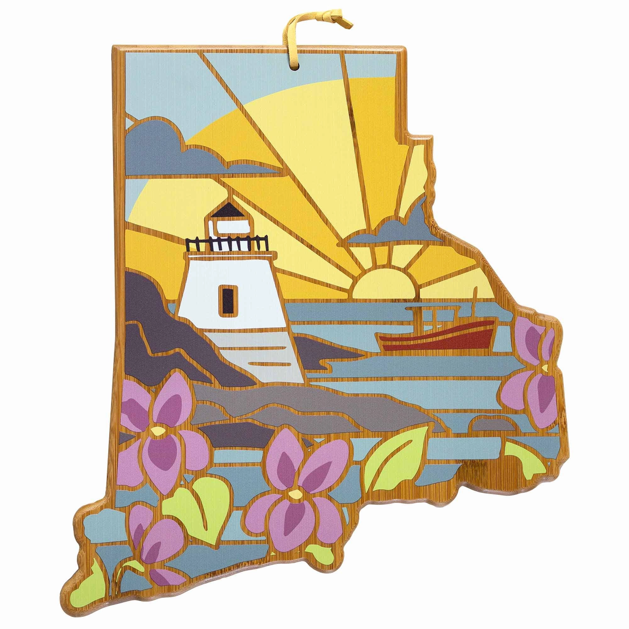 Rhode Island Cutting Board with Artwork by Summer Stokes cutting board,chopping board,kitchen tools