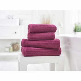 Rialto Ribbed Zero Twist Cotton Bath Sheet 480 GSM In Cerise bathroom essentials,bathroom accessories,bathroom set