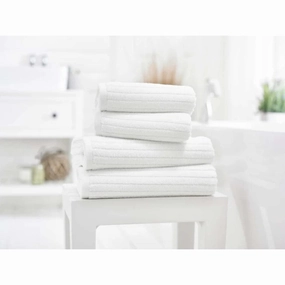 Rialto Ribbed Zero Twist Cotton Bath Towel 480 GSM In White bathroom essentials,bathroom accessories,bathroom set