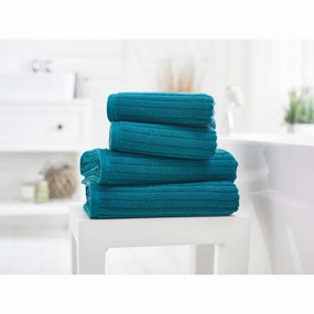 Rialto Ribbed Zero Twist Cotton Hand Towel 480 GSM In Lagoon bathroom essentials,bathroom accessories,bathroom set