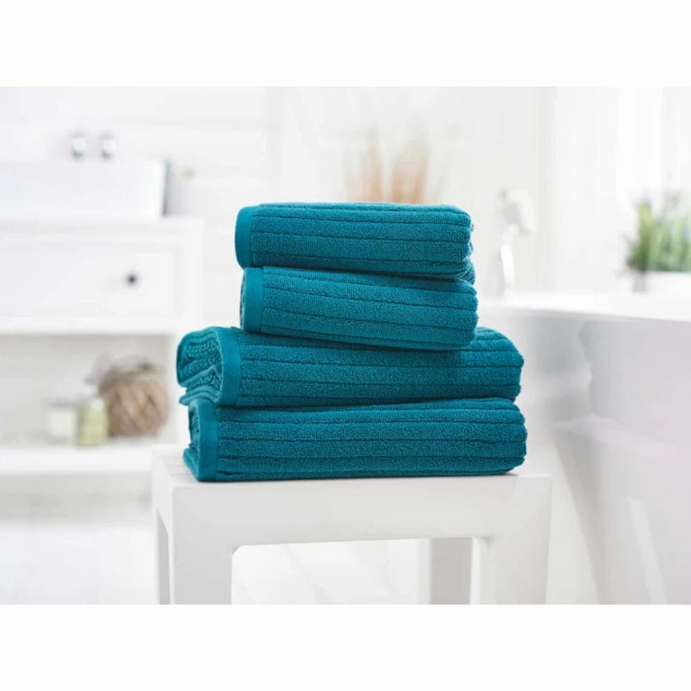 Rialto Ribbed Zero Twist Cotton Hand Towel 480 GSM In Lagoon bathroom essentials,bathroom accessories,bathroom set