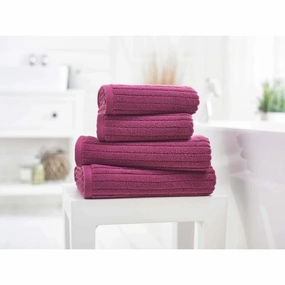 Rialto Ribbed Zero Twist Cotton Towel 480 GSM In Cerise bathroom essentials,bathroom accessories,bathroom set