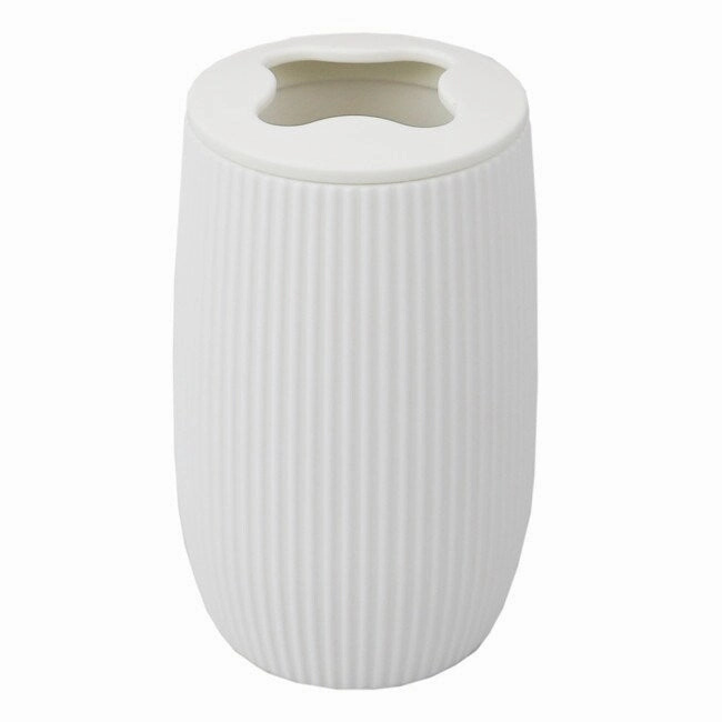 Ribbed Plastic Toothbrush Holder, White toothbrush holder,bathroom cup,bathroom organizer