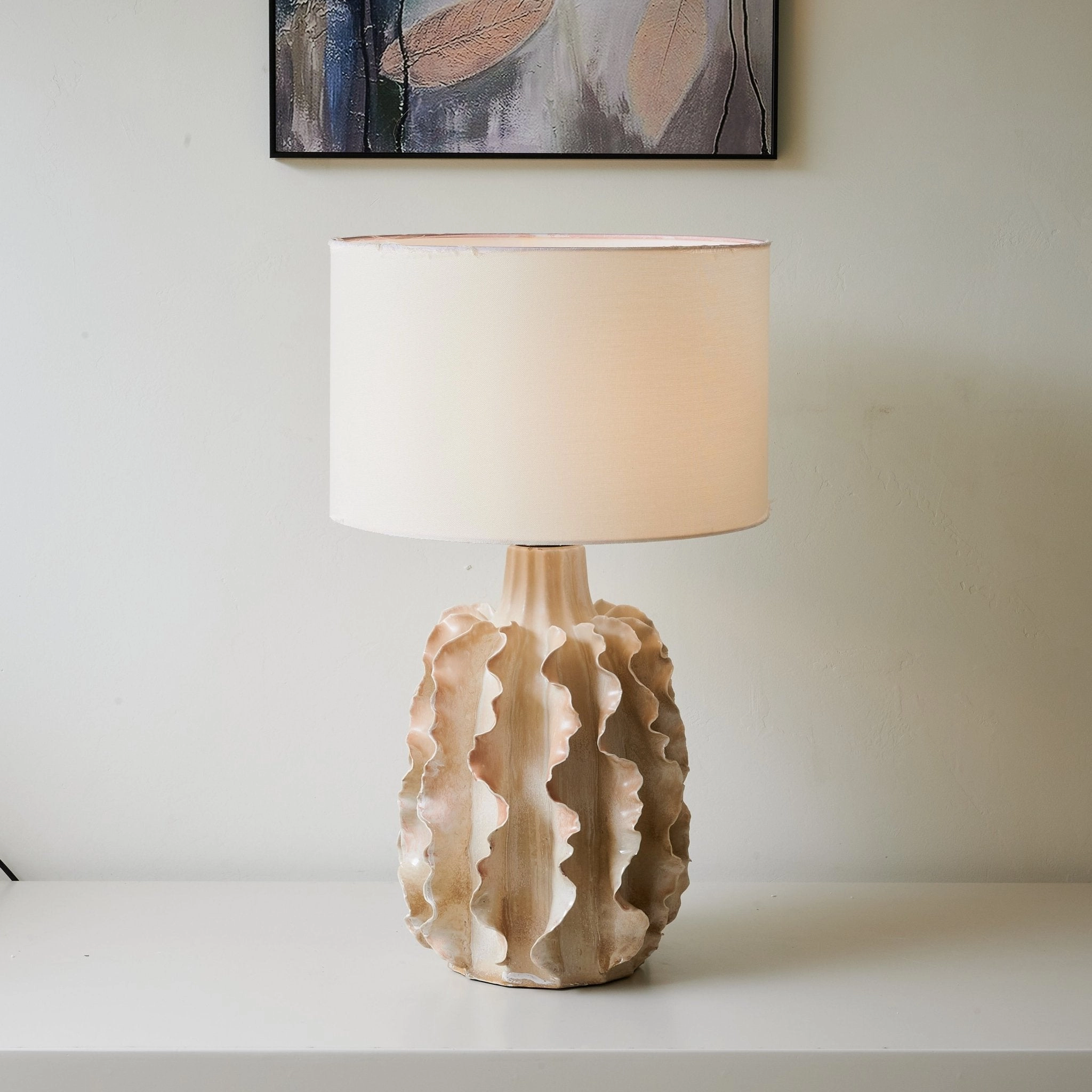 Rippled Clay Table Lamp