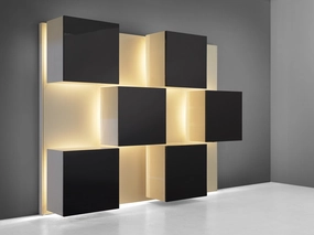 Roberto Monsani for Acerbis Illuminated Wall Unit storage cabinet,organizer,furniture storage