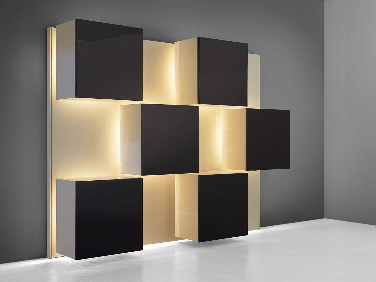 Roberto Monsani for Acerbis Illuminated Wall Unit storage cabinet,organizer,furniture storage