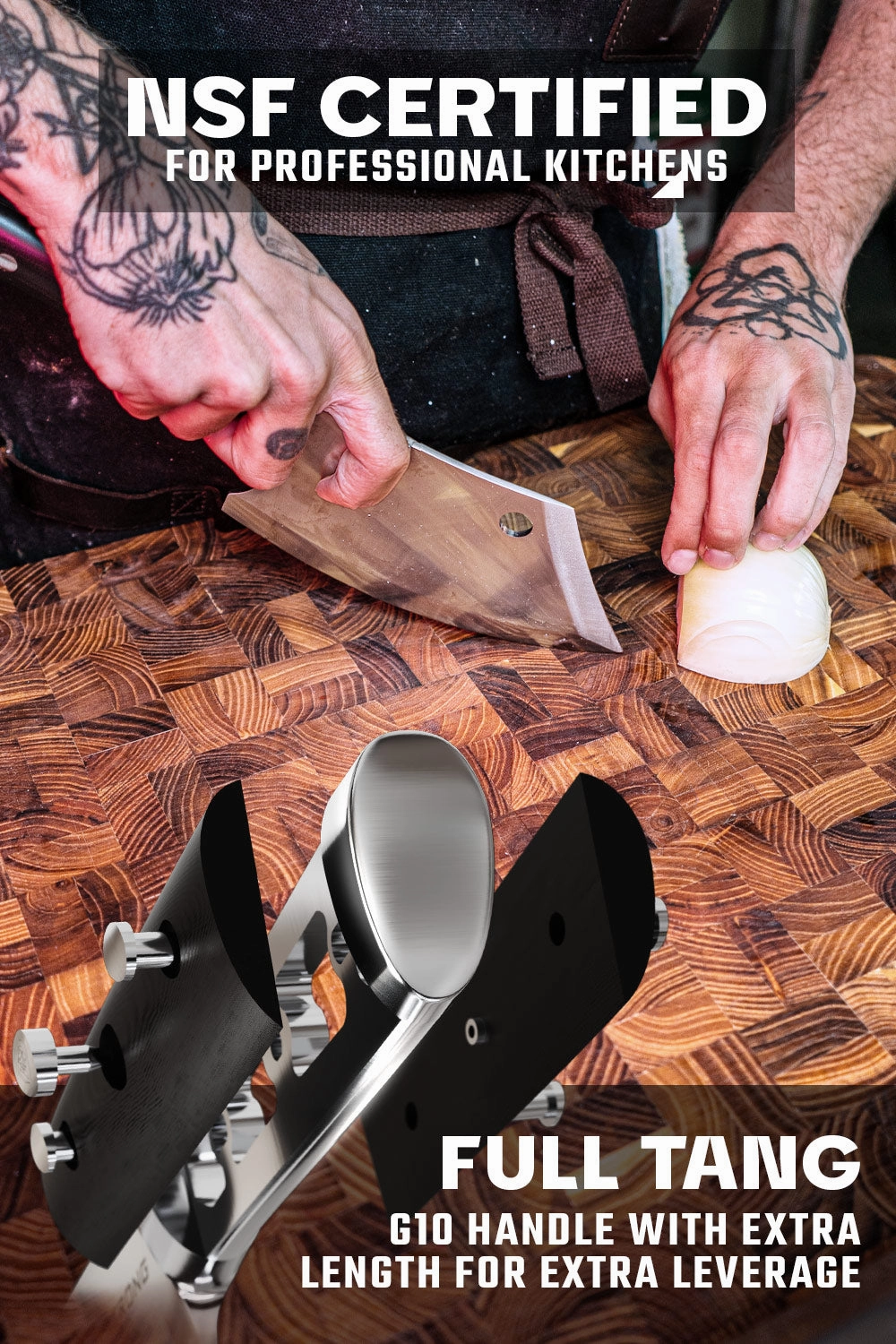 Rocking Cleaver Knife 6.5" | Gladiator Series R | NSF Certified | Dalstrong 