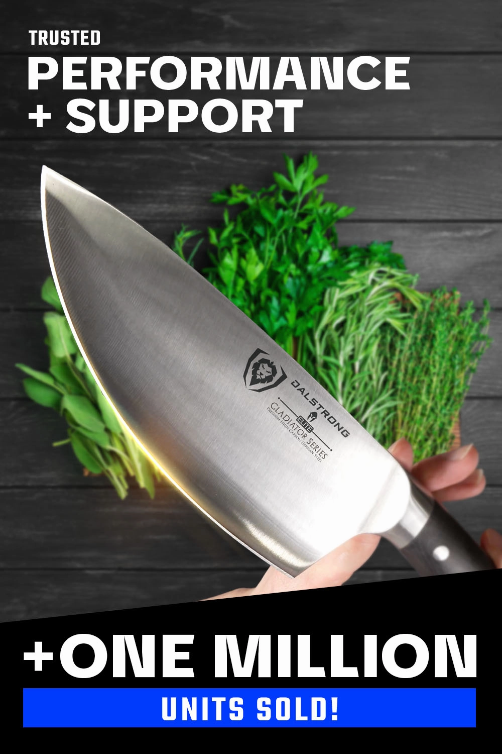 Rocking Herb Knife 7" | Gladiator Series | NSF Certified | Dalstrong 
