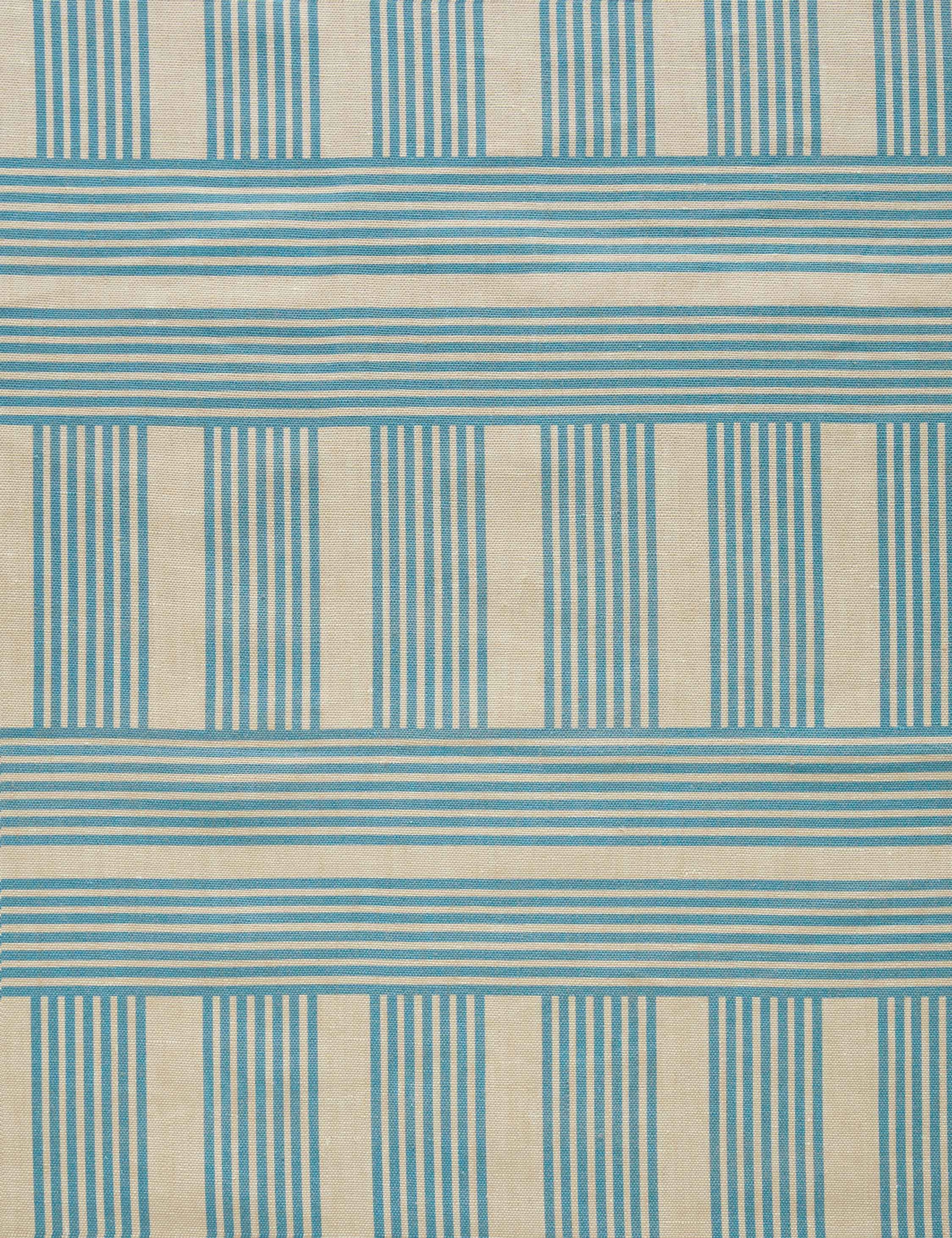 Roman Holiday Grid Flax Linen Fabric by Wallshoppe