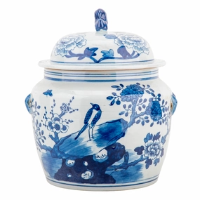 Round Cover Lid Jar Floral and Bird vase,flower vase,home decoration