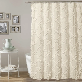 Ruffle Diamond Shower Curtain shower curtain,bath curtain,bathroom decor