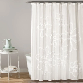Ruffle Flower Shower Curtain shower curtain,bath curtain,bathroom decor