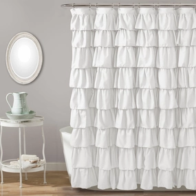 Ruffle Shower Curtain shower curtain,bath curtain,bathroom decor