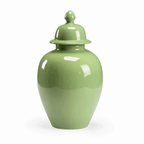 Sage Green Landis Covered Vase/Ginger Jar vase,flower vase,home decoration