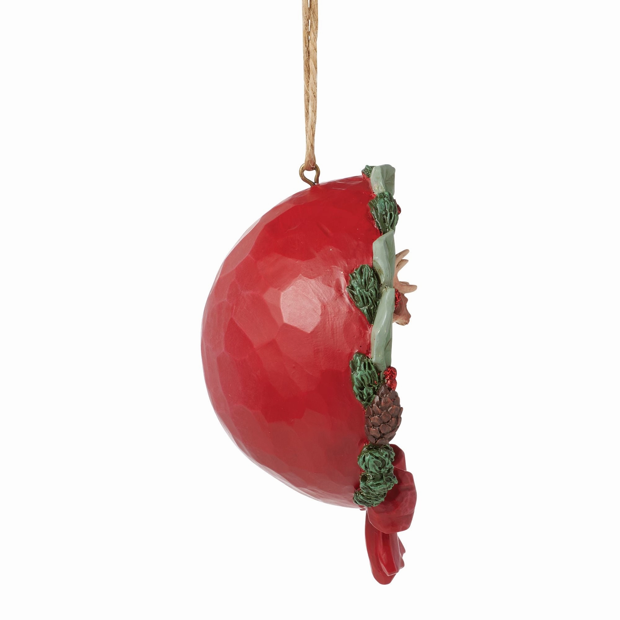 Santa and Deer Wreath Figurine