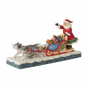 Santa Dog Sledding figurines,decorative figurines,home accents