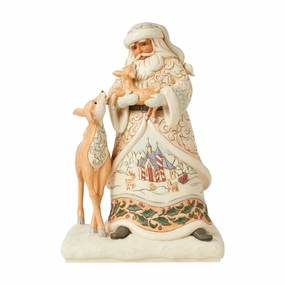 Santa Holding Fawn Fig figurines,decorative figurines,home accents