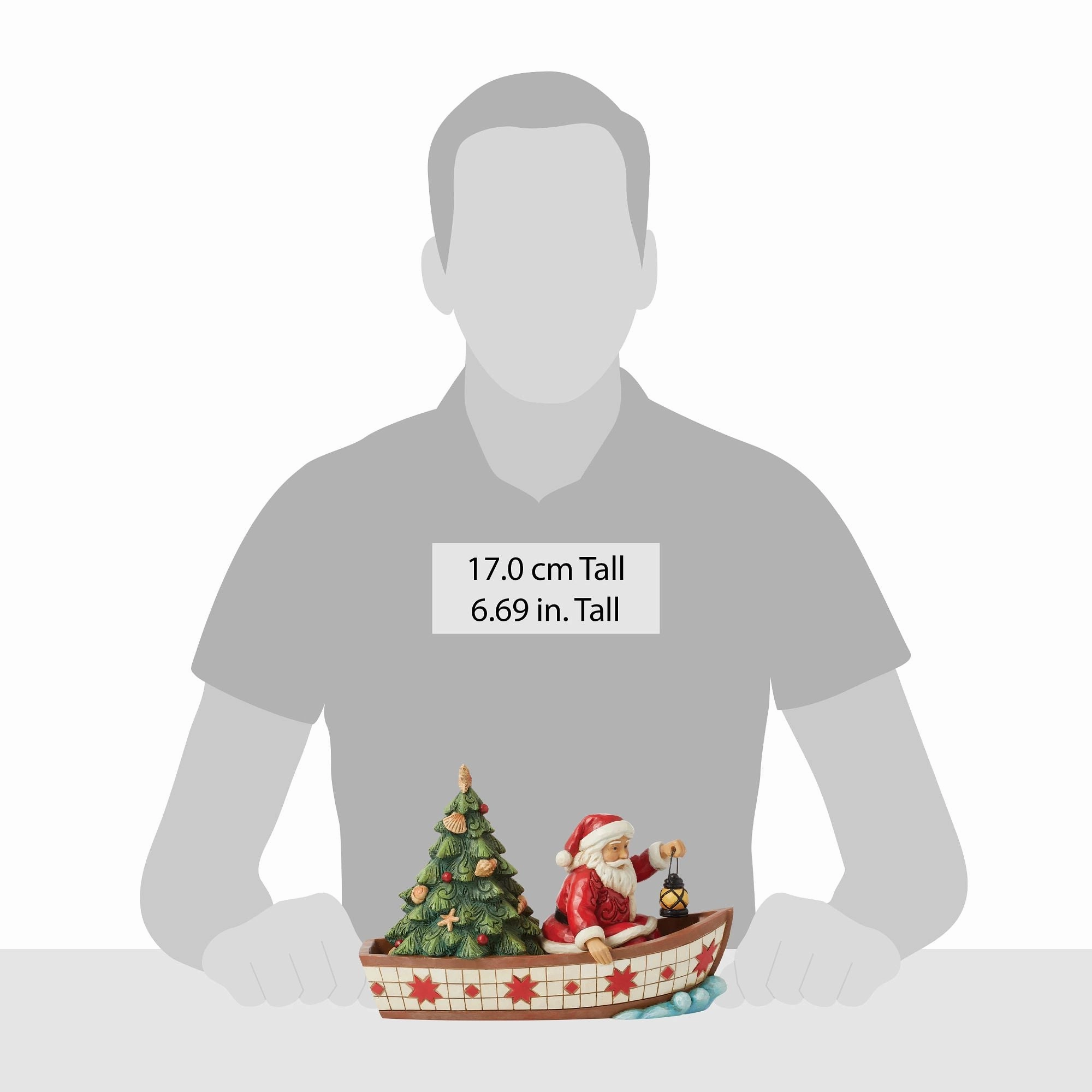 Santa in Boat With Tree Fig
