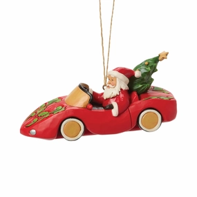 Santa in Sports Car Ornament figurines,decorative figurines,home accents