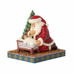 Santa Kneeling over Baby Jesus figurines,decorative figurines,home accents