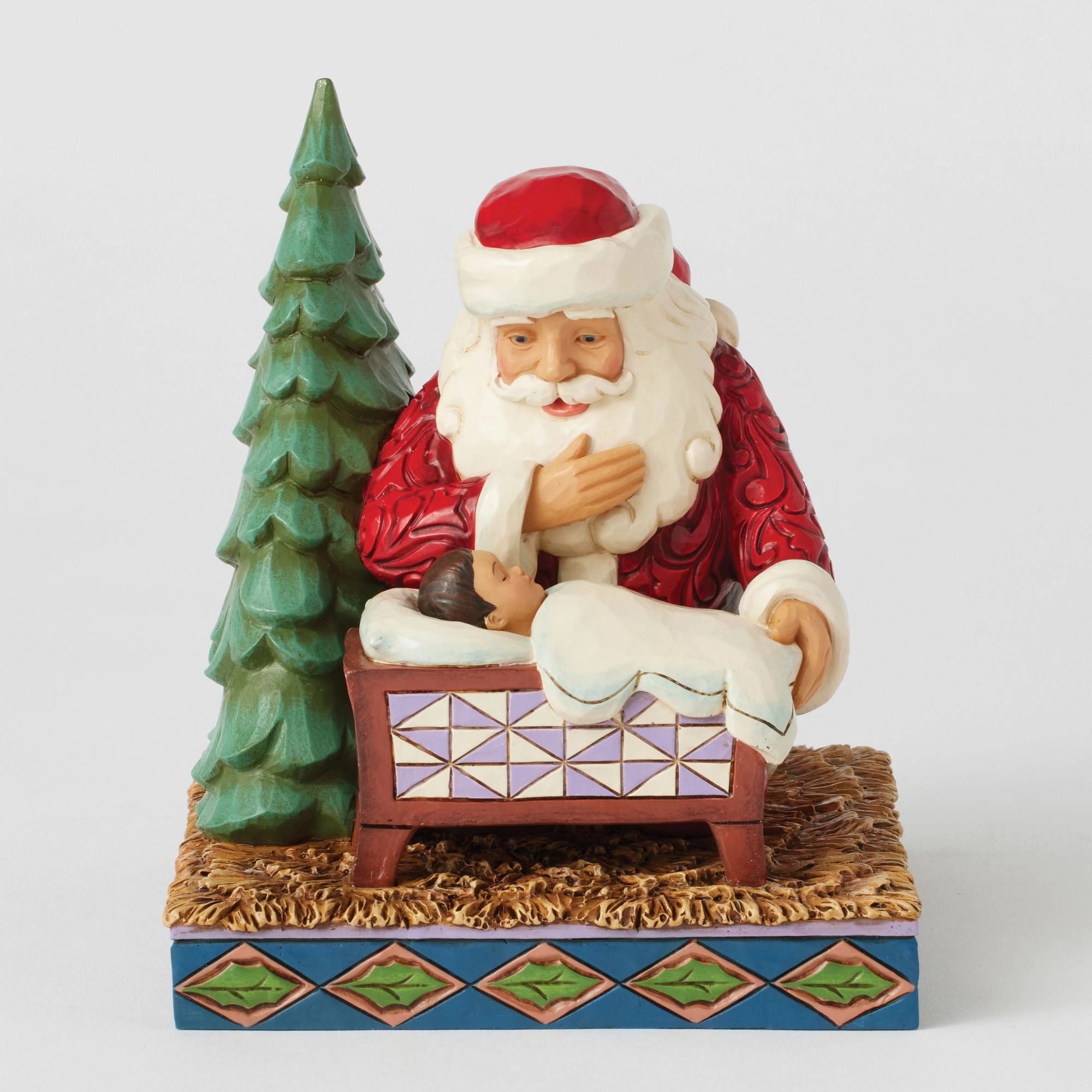Santa Kneeling over Baby Jesus