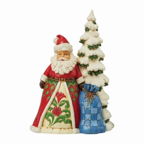 Santa Next To Tree with Toybag figurines,decorative figurines,home accents