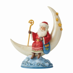 Santa on Cresent Moon Figurine figurines,decorative figurines,home accents
