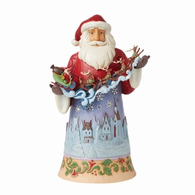 Santa Over Night Sky Figurine figurines,decorative figurines,home accents