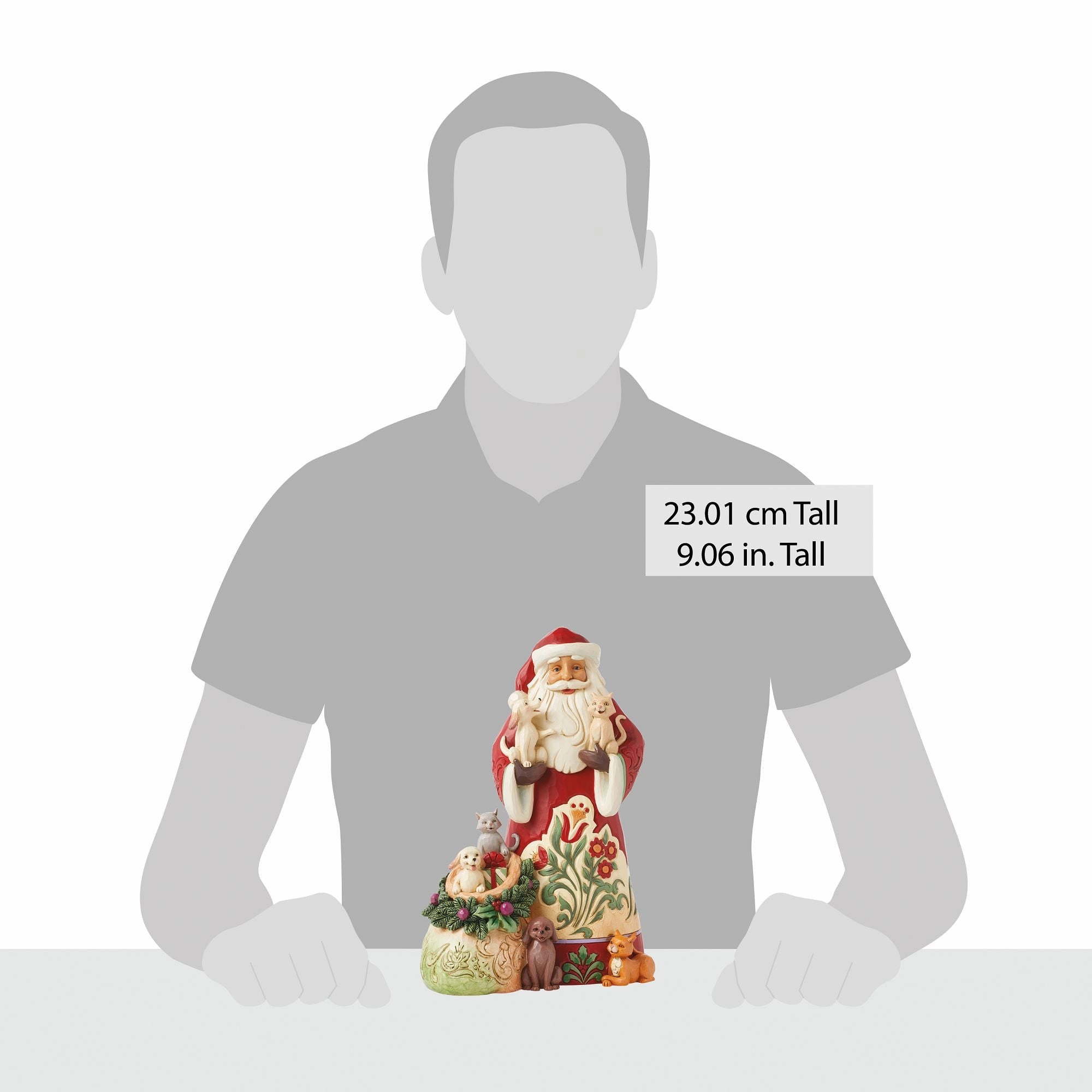 Santa with Pets Figurine