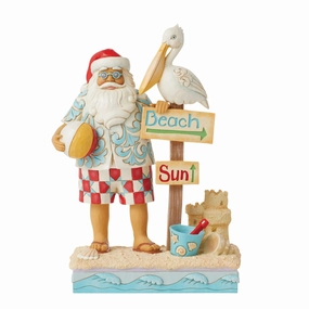 Santa with Signs and Pelican figurines,decorative figurines,home accents