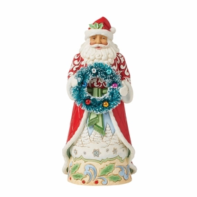 Santa with Sisal Wreath Fig figurines,decorative figurines,home accents