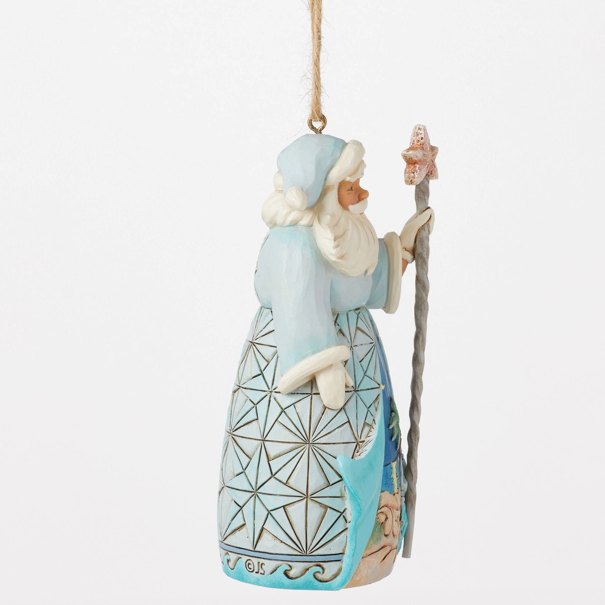 Santa with Starfish Cane Orn