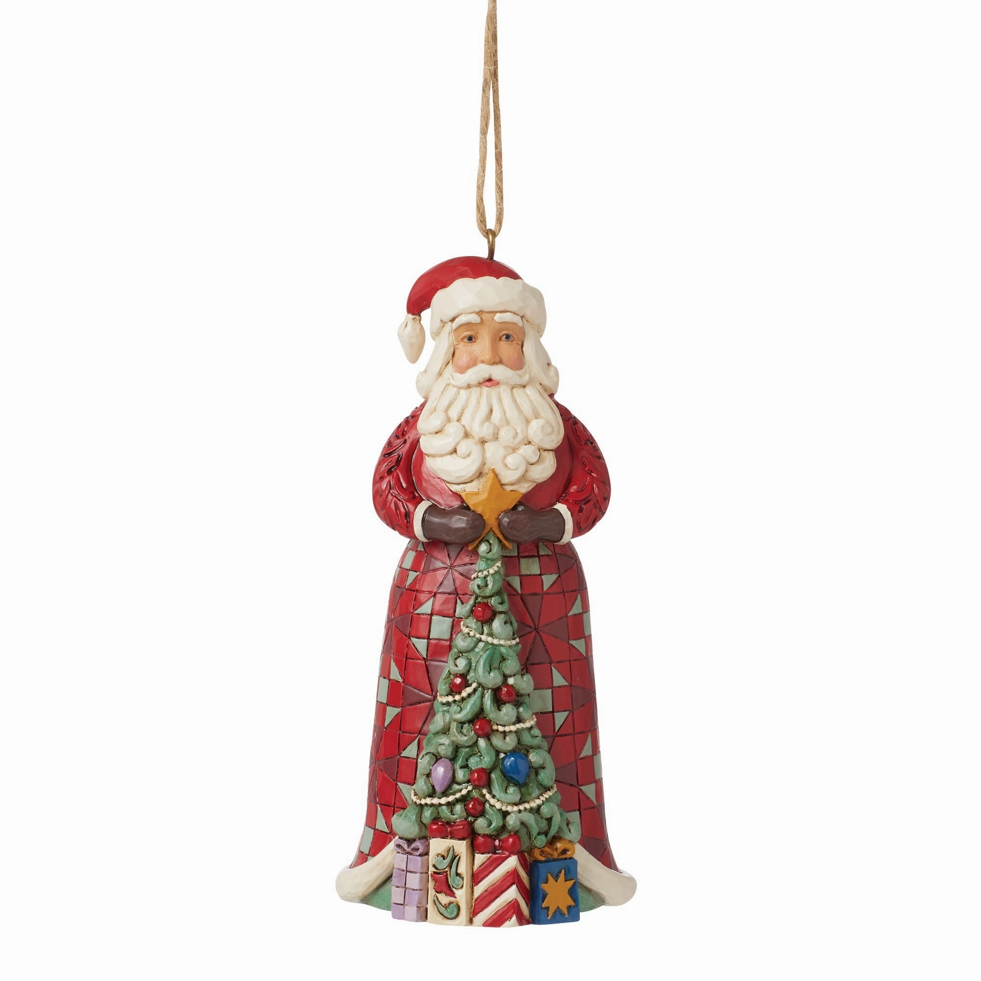 Santa with Tree in Skirt Orn figurines,decorative figurines,home accents