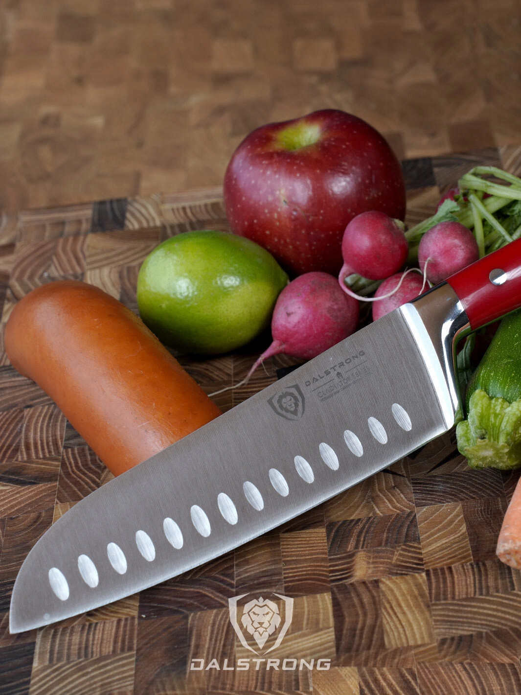 Santoku Knife 7" | Crimson Red ABS Handle | Gladiator Series | NSF Certified | Dalstrong 