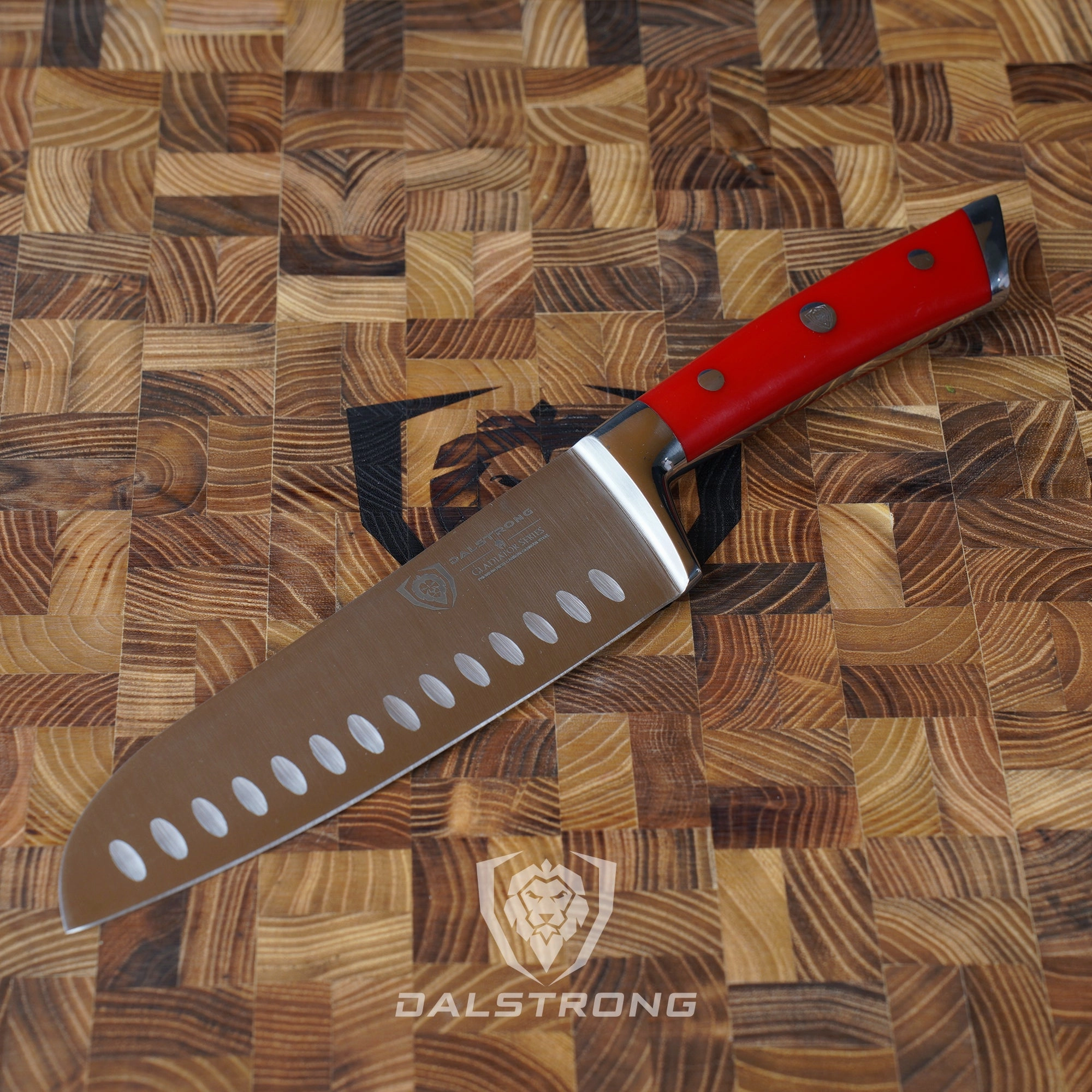 Santoku Knife 7" | Crimson Red ABS Handle | Gladiator Series | NSF Certified | Dalstrong 