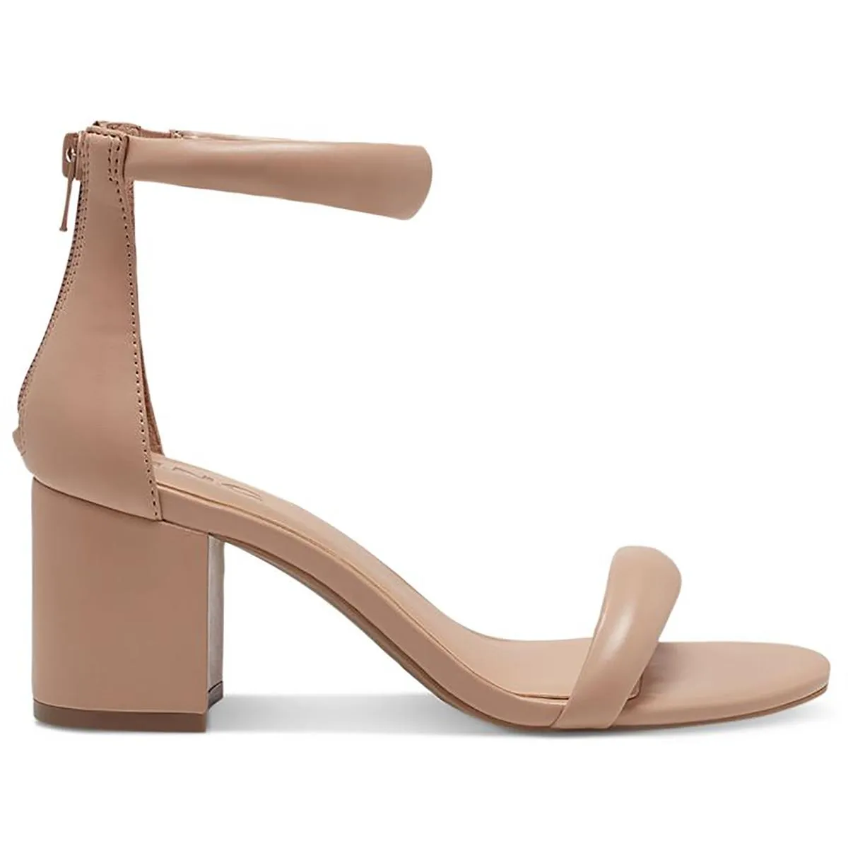 Sassia Womens Faux Leather Ankle Strap Block Heels