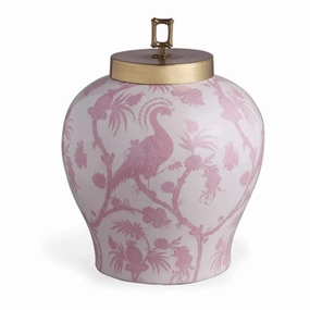Scalamandre Balinese Peacock Pink Porcelain Jar vase,flower vase,home decoration
