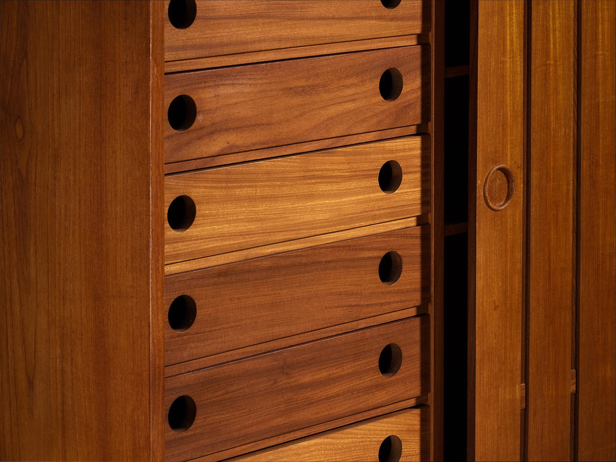Scandinavian Sideboard With Slatted Doors in Teak