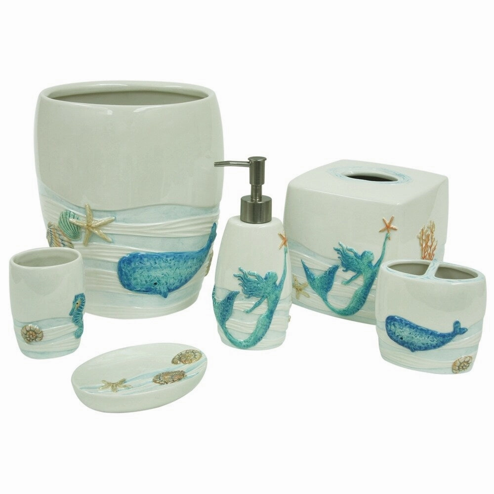 Sea Splash toothbrush holder by Bacova - Blue/White