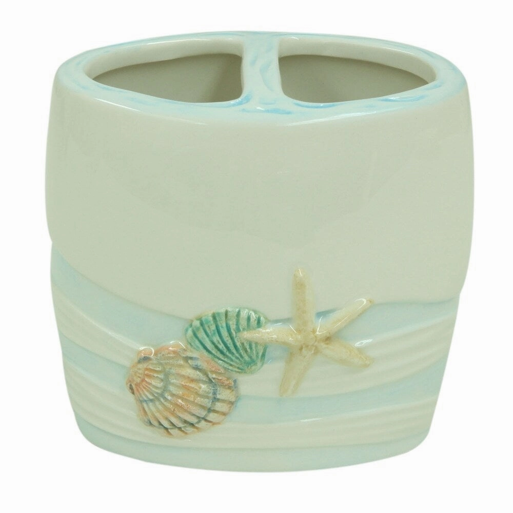 Sea Splash toothbrush holder by Bacova - Blue/White