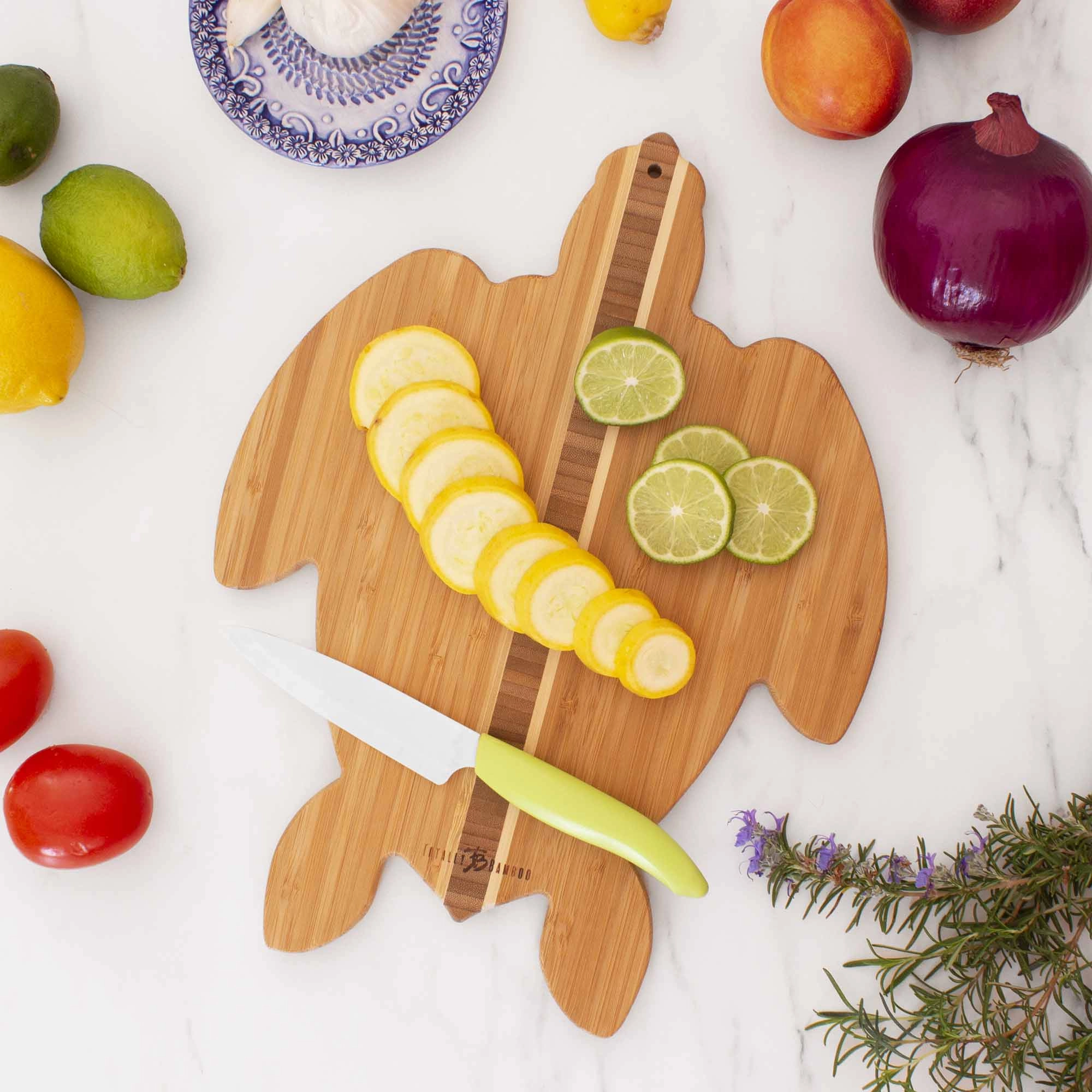 Sea Turtle Shaped Cutting Board, 14-7/8" x 11"